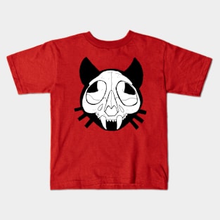 Halloween Black Cat Skull Kids T-Shirt